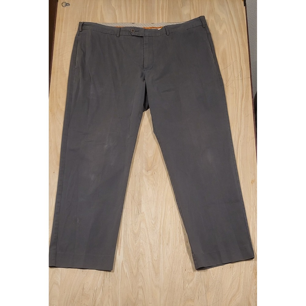 Tommy Bahama Mens 42 Gray Cotton Blend Stretch Flat Front Chino Pants‎ Charcoal
